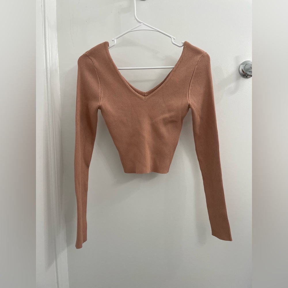Brown V neck top from Forever 21